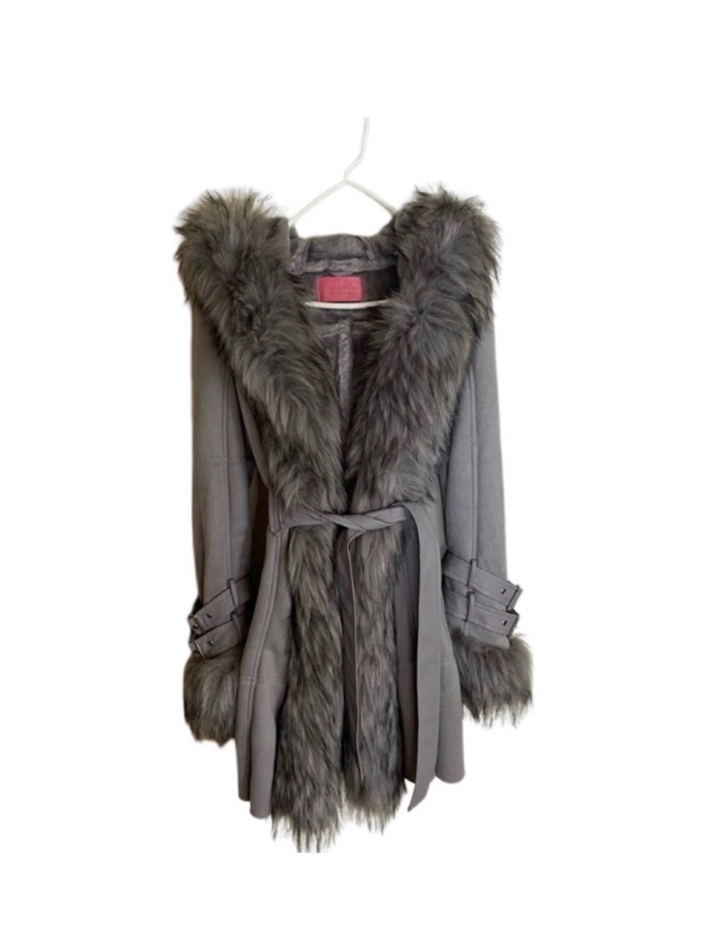 Azalea Wang Yukon Faux Fur Trim Coat